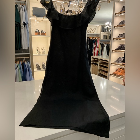 Like New Reformation Madrid Linen Midi Dress Black XS - Picture 7 of 9